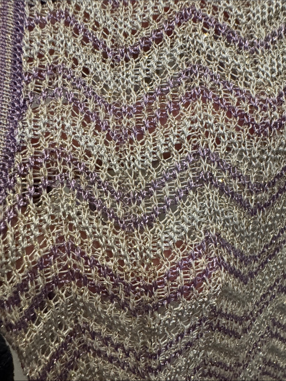 Missoni Lavender & Cream Chevron Knit Sleeveless Dress - Picture 3 of 9
